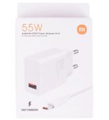 Xiaomi MDY-12-EQ originální síťová rychlonabíječka Xiaomi MDY-12-EQ + USB-C (Type-C) datový kabel v bílé barvě 5A, 55W