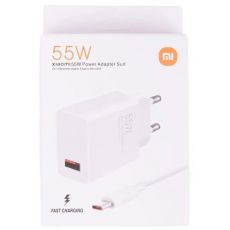 Xiaomi MDY-12-EQ originální síťová rychlonabíječka Xiaomi MDY-12-EQ + USB-C (Type-C) datový kabel v bílé barvě 5A, 55W