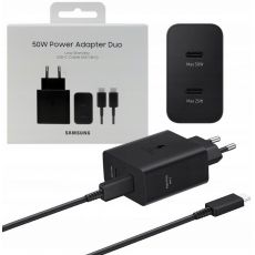 Samsung EP-T5020XBEGEU originální nabíječka – 2× USB-C, 50W, s USB-C kabelem – černá